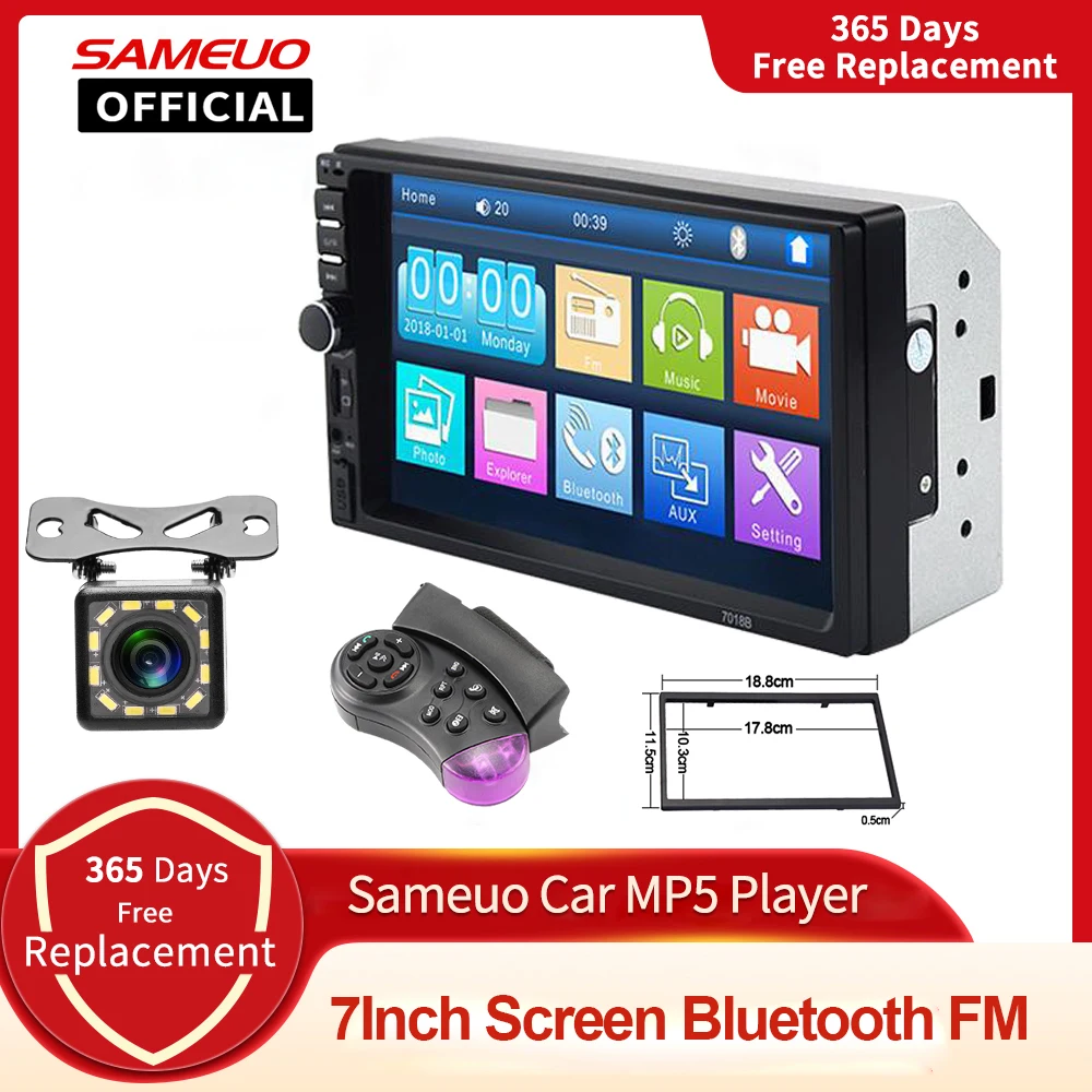 Car Stereo Autoradio Multimedia Player 12v Auto Audio 7Inch Touch Screen Bluetooth Rear View Camera 2 Din Car Radio MP5 Player