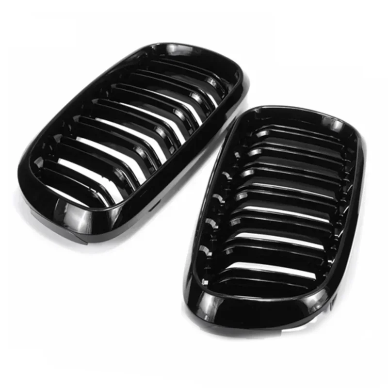 

Front Bumper Kidney Racing Grille Glossy Black Car Double Slat Grill For BMW F15 F16 X5 X6 F85 F86 2014-2018