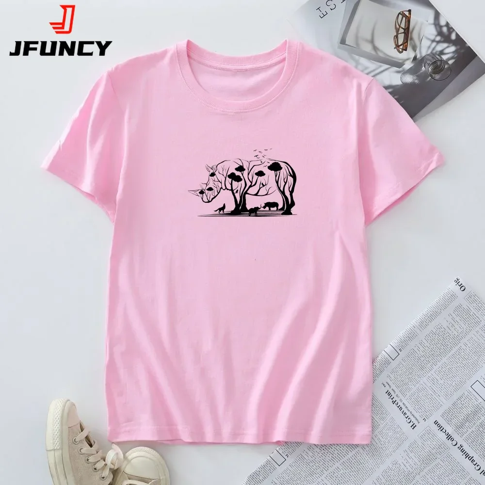 Summer Women's T-shirt 100% Cotton Short Sleeve Tees Plus Size Tops Woman Clothing Female Tshirt Graphic T Shirts