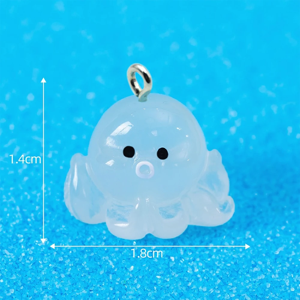 10pcs Cute 3D Luminous Octopus - Resin Art Earrings 评论和价格