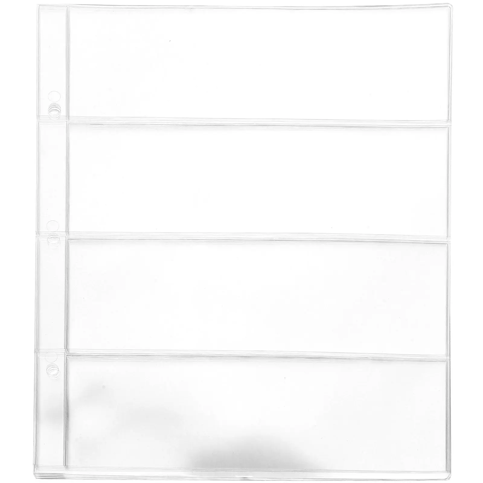 10Pcs Money Collection Pages PVC Clear Currency Holder Sleeves Portable Album Inserts Four Rows Cash Bill Storage Organizer