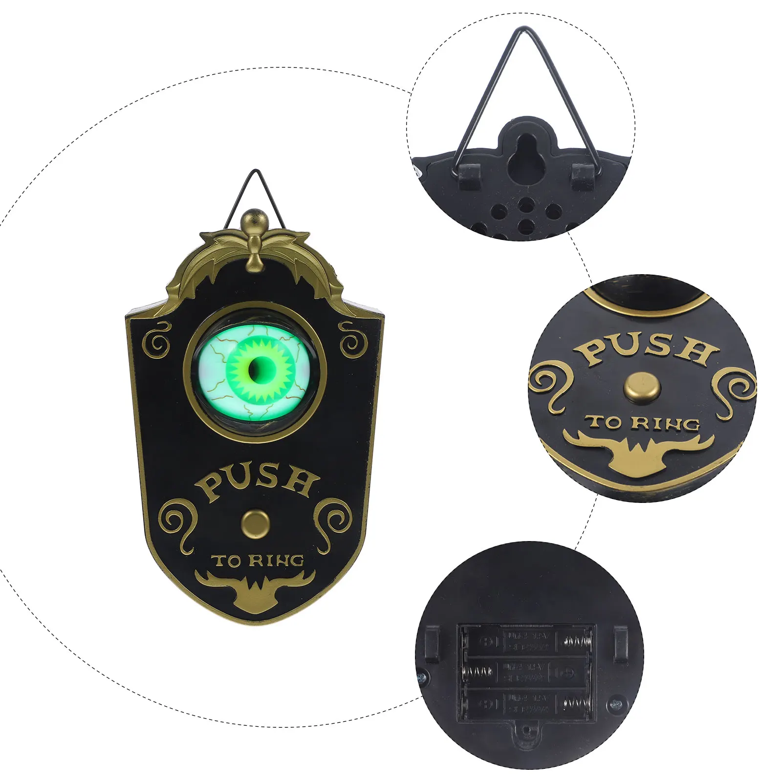

Halloween Eyeball Doorbell Light Up Sound Effects Unique Door Decor Haunted House Party Animated Doorbell
