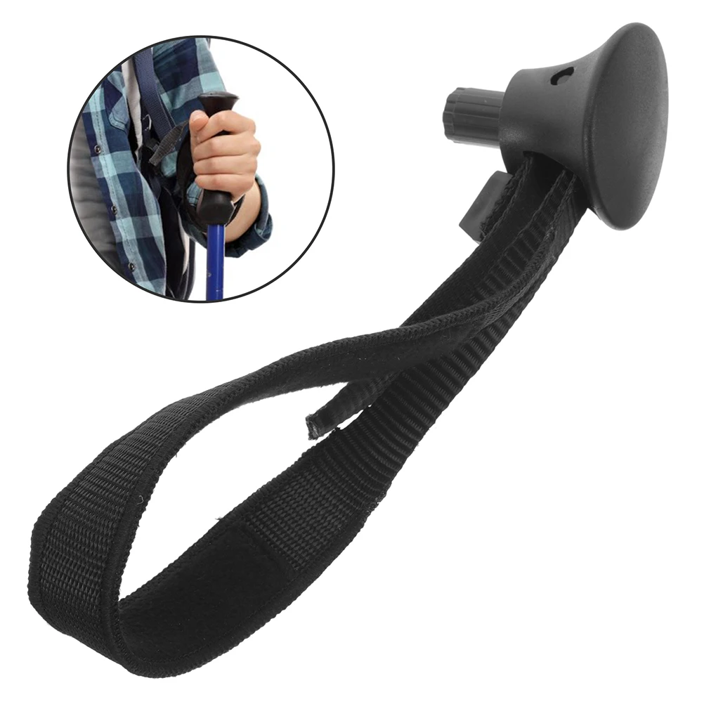 

2 Pcs Hiking Pole Handle Belt Polyester Wristband Accessories Cane Strap Black Outdoor Travel