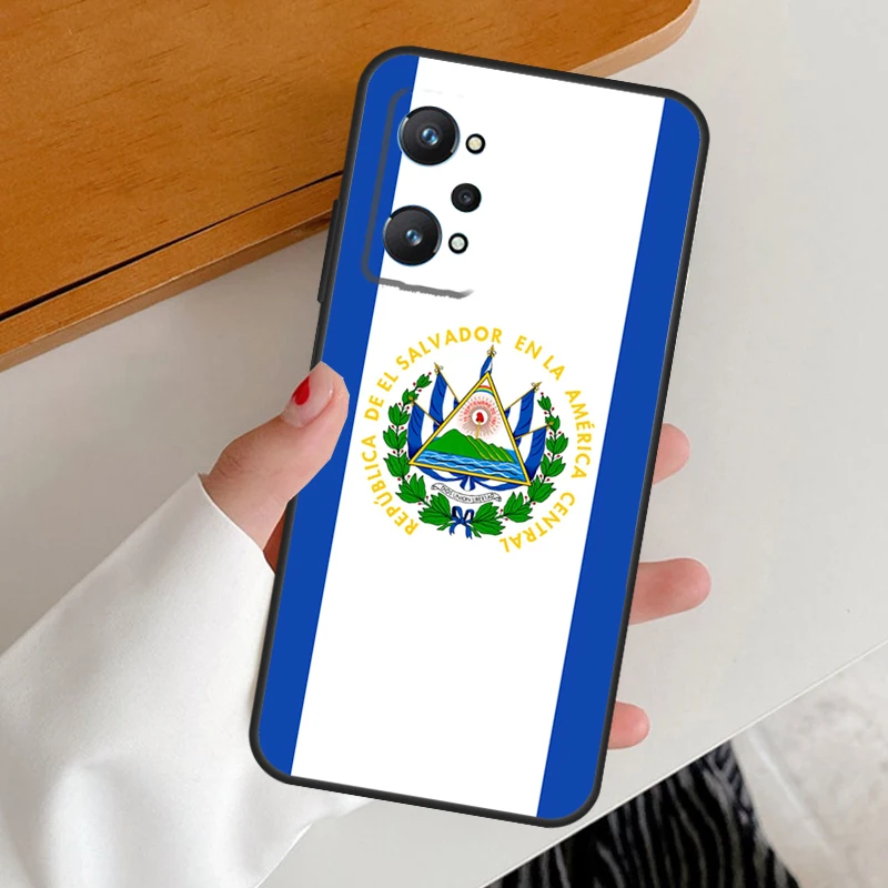 El Salvador Flag For Realme C55 C53 C51 C35 C67 C25S C21Y C30 C31 C33 9 10 11 12 Pro Plus GT Neo 6 GT5 Case