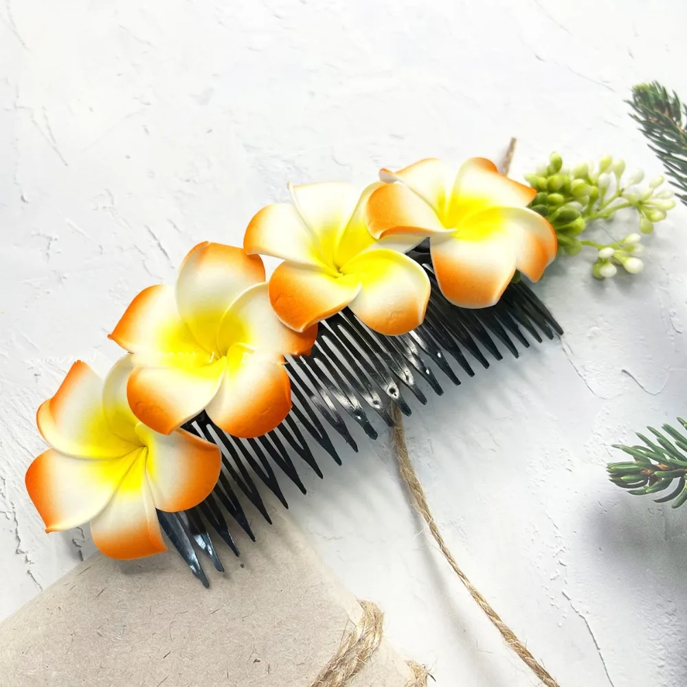 

Dai Flower Hair Comb Thailand Hair Clip Flower Hairpin Styling Tools Bohemian Thai Hair Accessories Water Splashing Festival