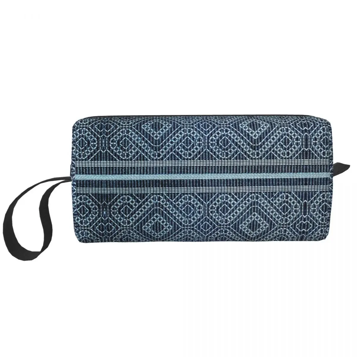 

Coptic Pattern Design - Blue Makeup Bag Cosmetic Organizer Storage Dopp Kit Toiletry Cosmetic Bag for Women Beauty Pencil Case