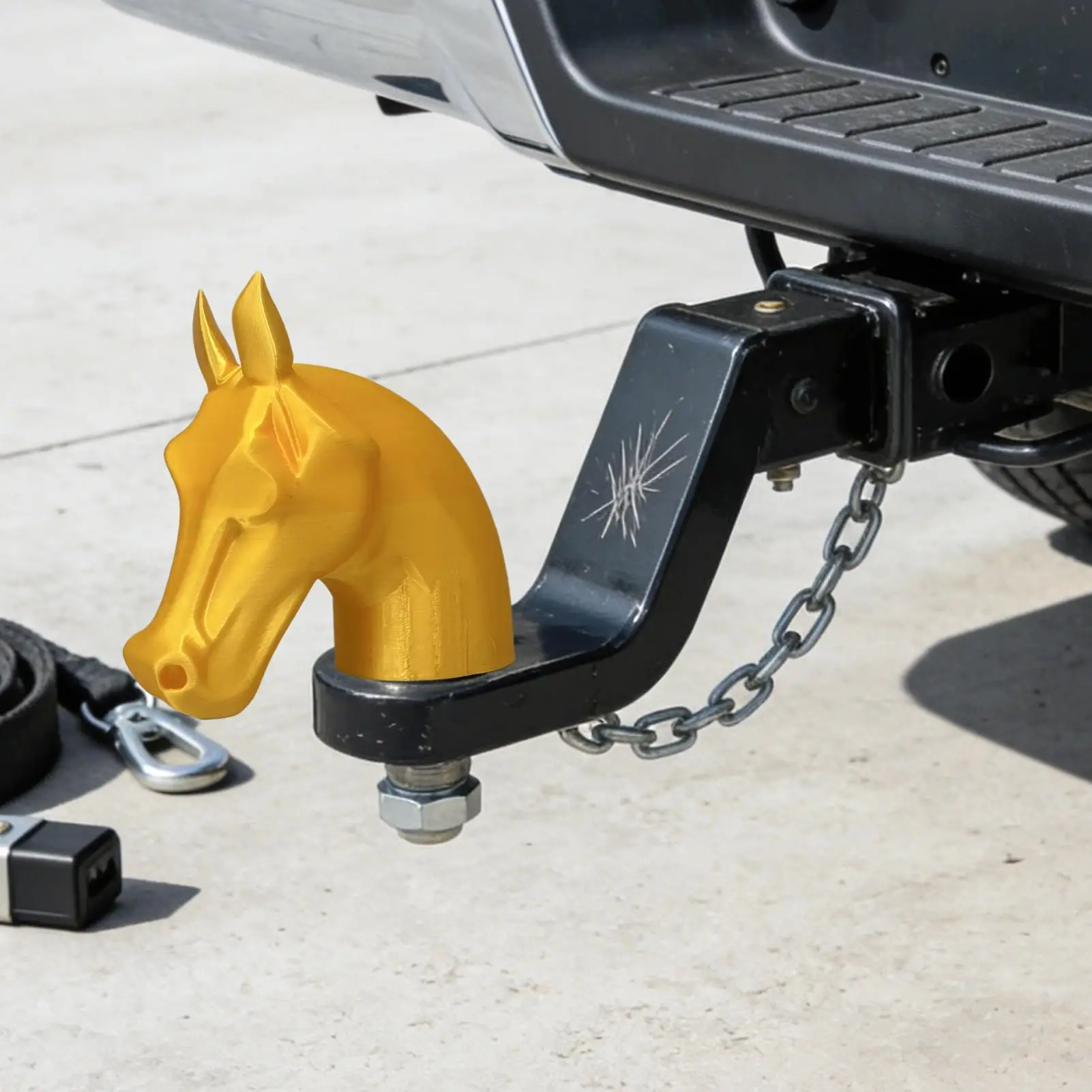 Horse Head Trailer Hitch Cover Car Exterior Decorative Horse Head Caps Trailer Head Dust Cover for Cars Sedans Trucks