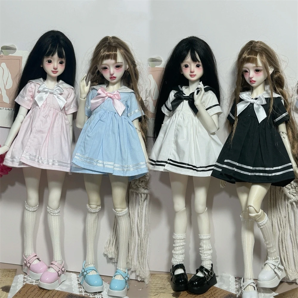 BJD doll clothes suitable for 1/4 1/6 size cute doll clothes sailor dress college style casual doll accessories (2 points)