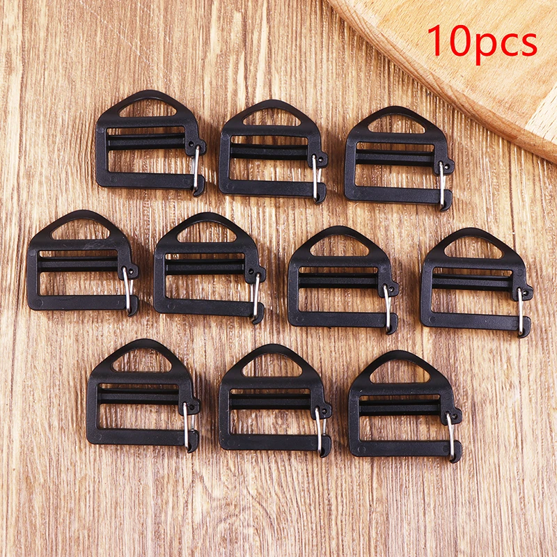 10Pcs Webbing Buckles Quick Release 25mm Backpack Strap Ladder Slider For Luggage Sack Hiking Backpack Strap