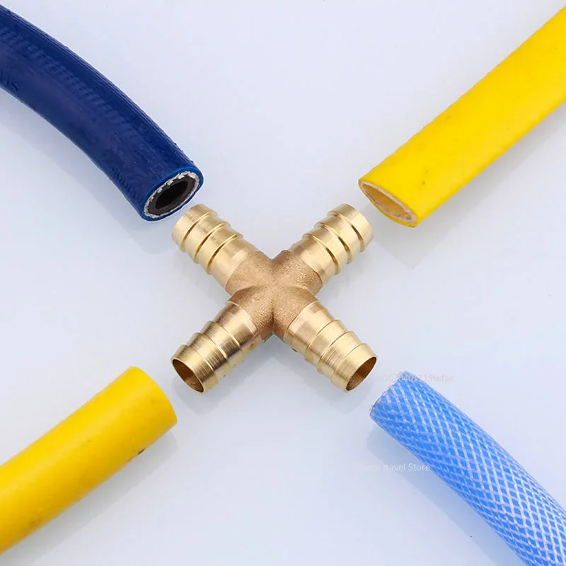 Brass Splicer Pipe Fitting water gas air joint  T X Y L Type Hose Barb Tail 6 8 10 12 14 16 19 mm Male Connector Copper Adapter