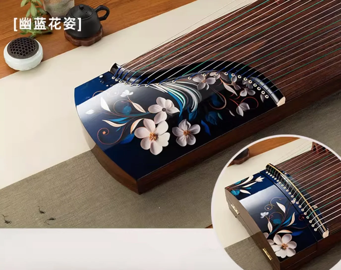 Guzheng 163cm Youlan Flower Pattern Chinese string instruments
