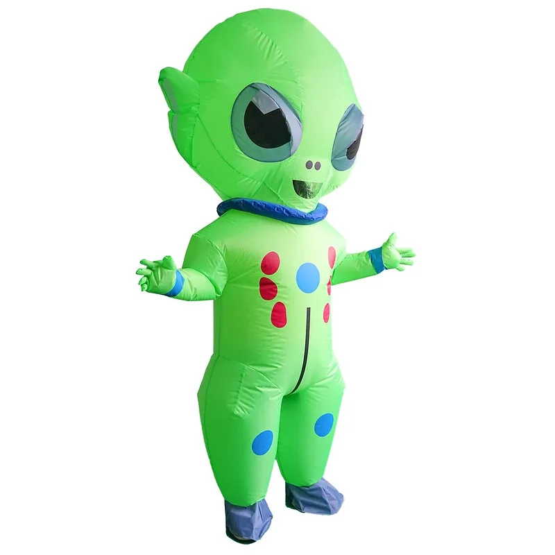 

Hot Toys ET Alien Inflatable Suit Monster Inflatable Clothing Onesie Green Alien Cosplay Costumes Adult Party Festival Stage