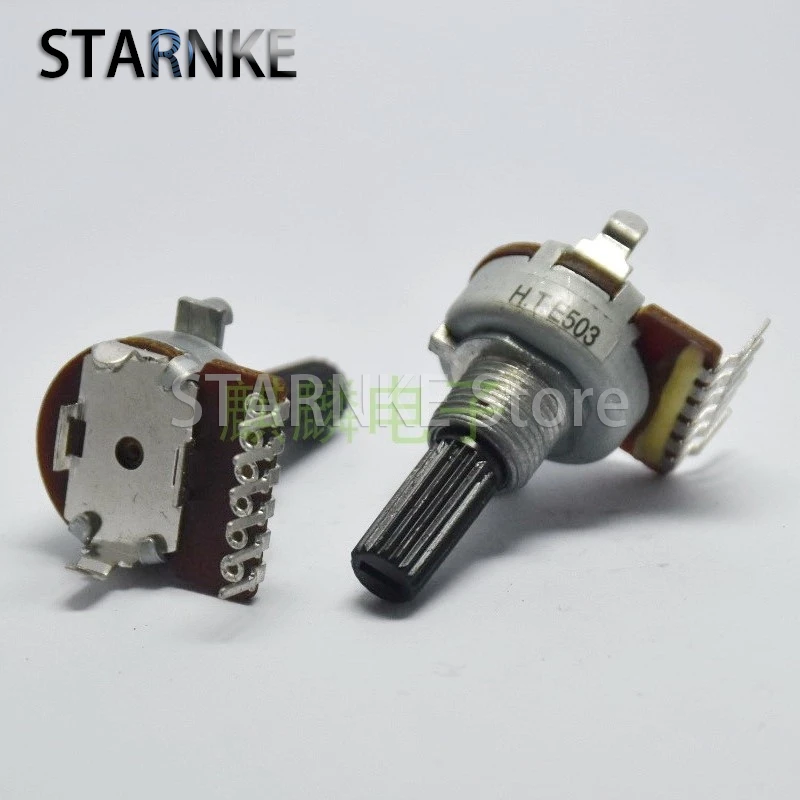 2PCS R1612G E50K 6-pin Double Potentiometer With Central Positioning Suitable For Car Audio Equipment