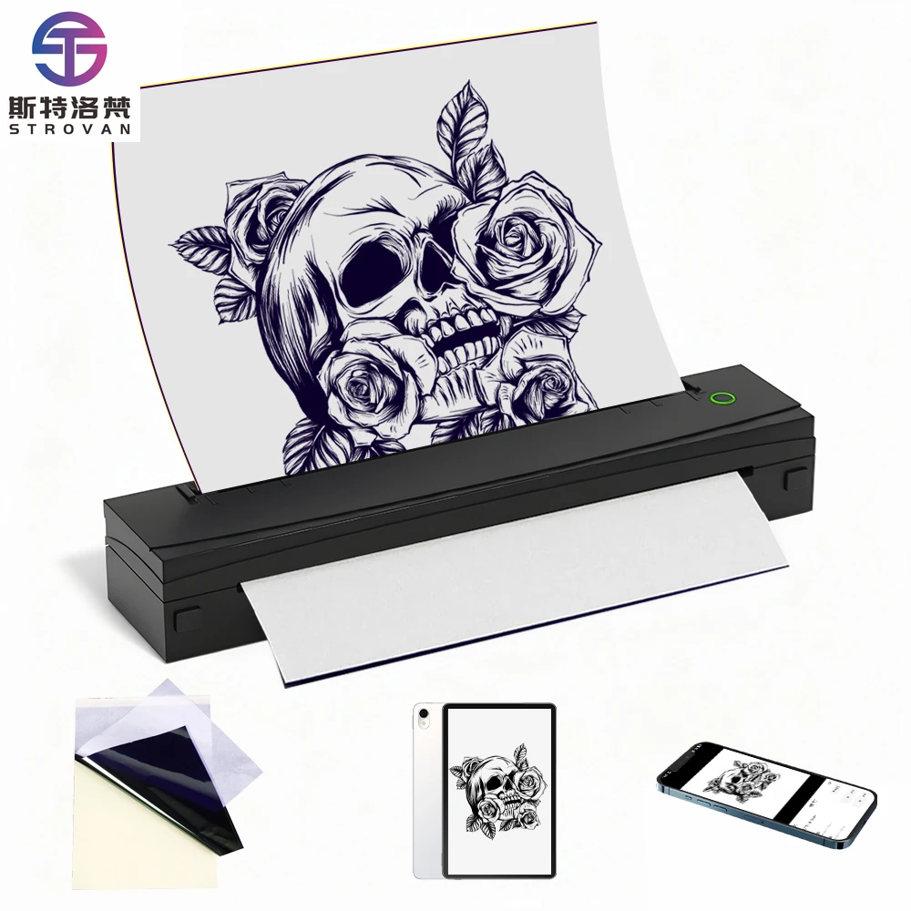 

Thermal Transfer Printer 10 Pcs Transfer Paper for Portable Tattoo Stencil Printer for Tattoo Artists Stock 2600mAh