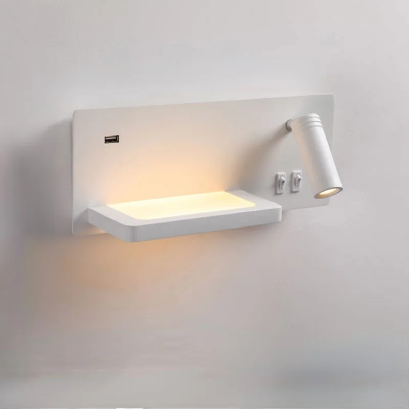 Imagem -03 - Modern Led Spotlight Reading Lâmpada de Parede para Bedroom Bedside Hotel Sconce Light Carregamento sem Fio Usb Charge Iluminação Luminária