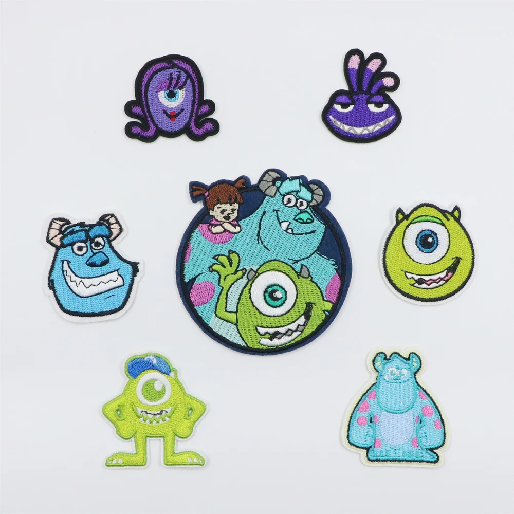 Pegatina de monstruo de dibujos animados, parches de animales para ropa, apliques bordados favoritos de niños y niñas, accesorios de ropa para niños