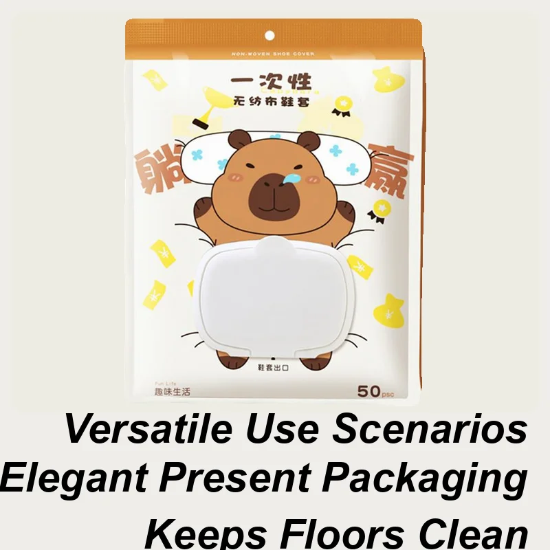 

Cartoon Shoe Cover Capybara Shoe Booties Slip-Resistant Foot Booties Coverings Wall-Mounted Floor Protection For Cleanroom