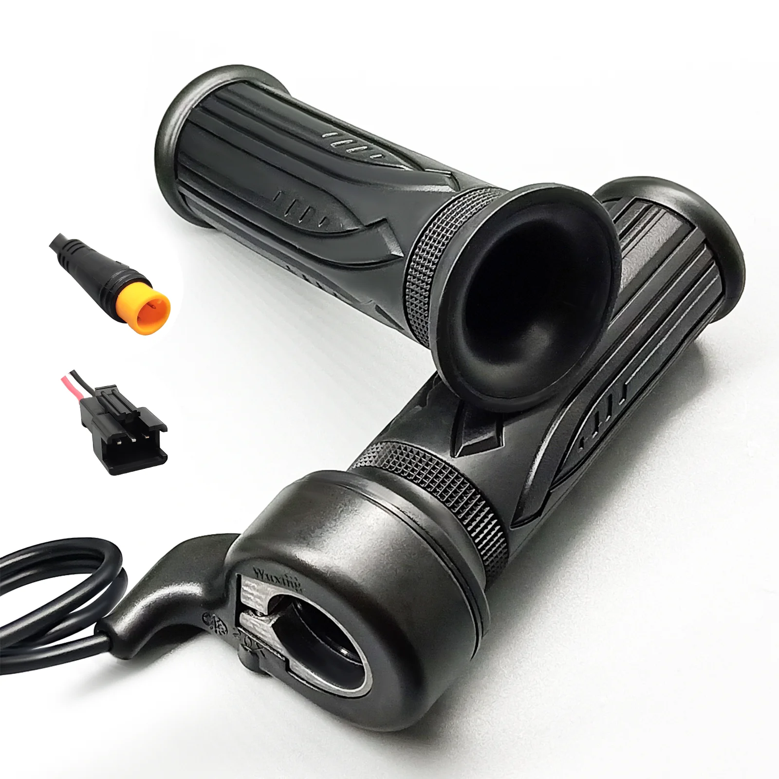 AliExpress NONE Right handle throttle full twist throttle 24V 36V 48V 60V 72V, with 3-pin waterproof/SM connector, suitable for electric bicycle
