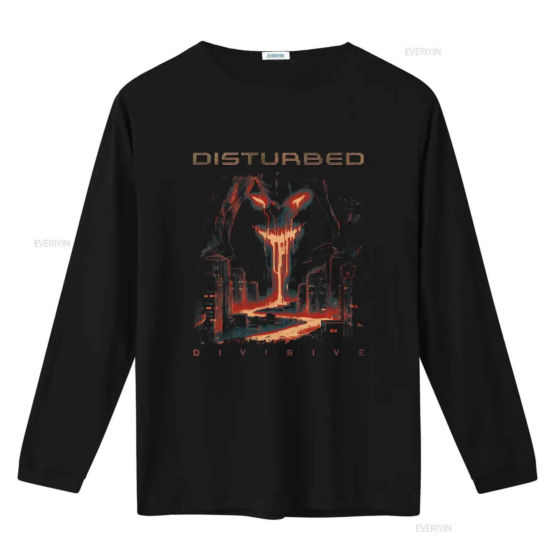 Disturbed Divisive Vintage Cotton Black T Shirt S 3Xl For Fans Print vintage Washed Soft designer clothes streetwear Breathable