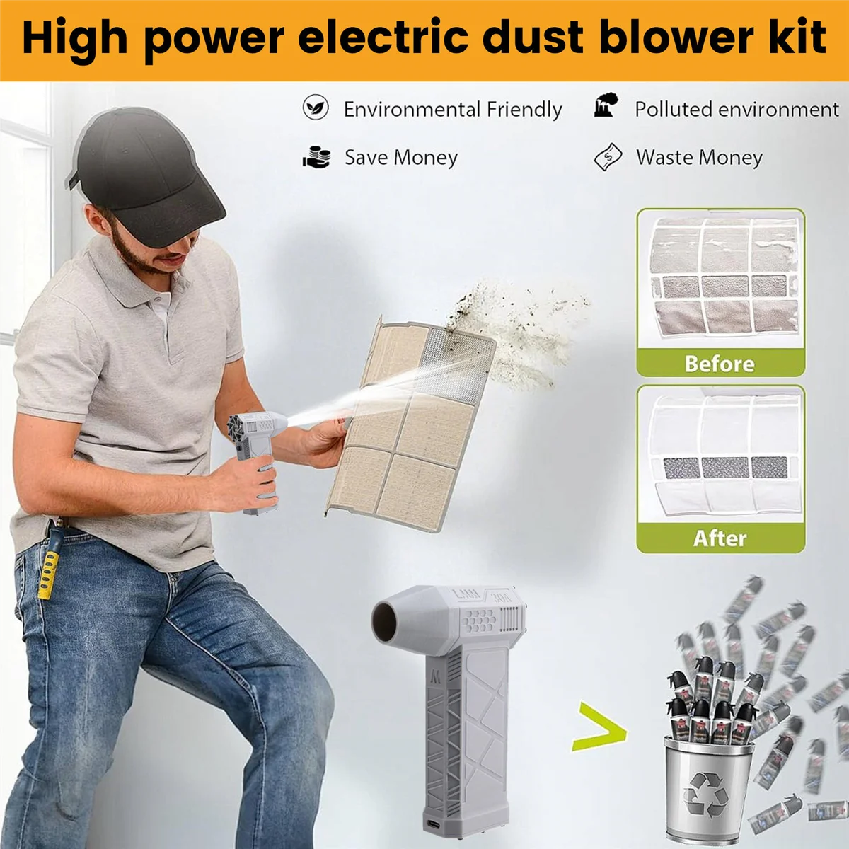 2025+ فوهة مجفف شعر مفرغ ملحق محمول محول منفاخ قابل للإزالة X3 مروحة توربينية محمولة