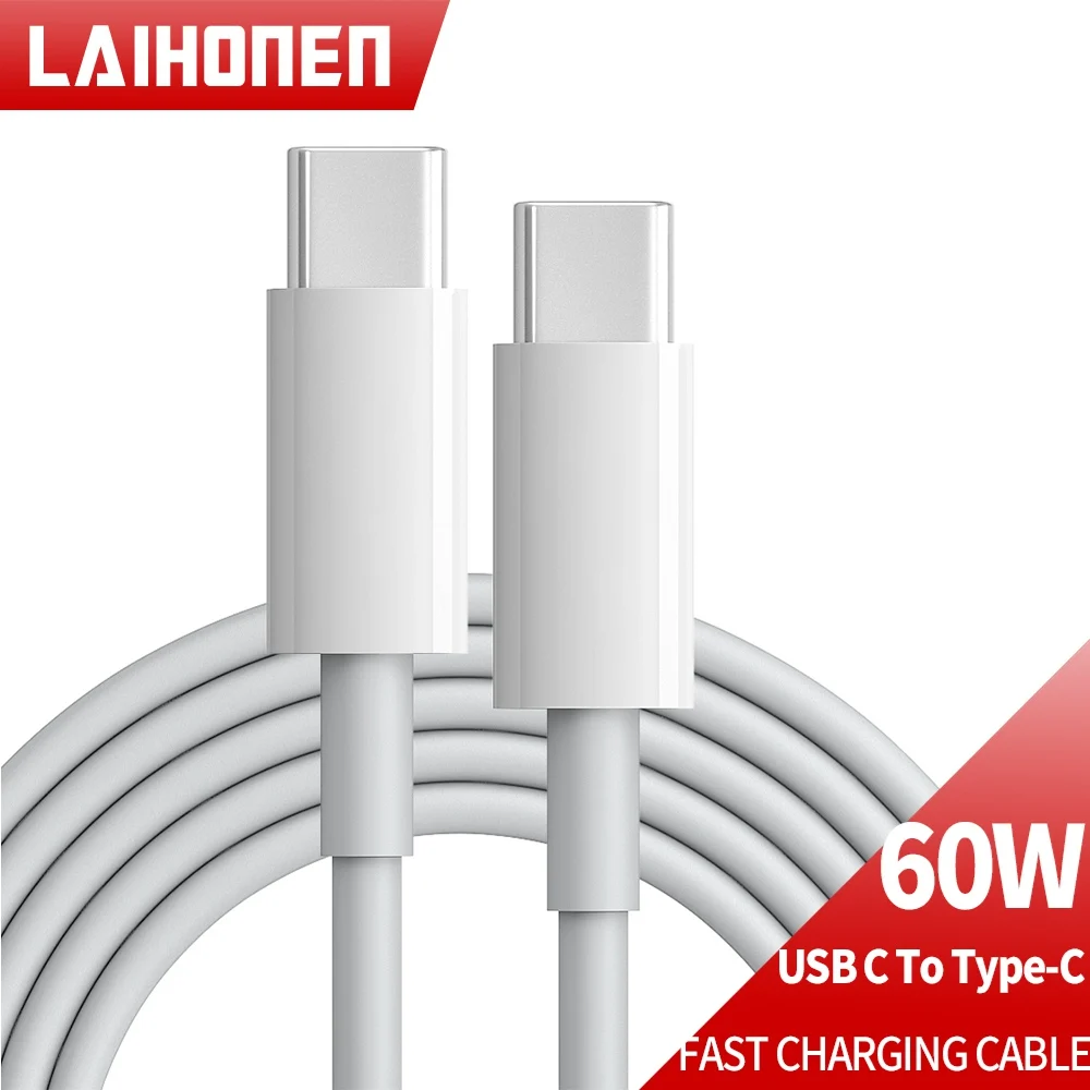 1m 2m 3m PD60W USB C Cable 3A Fast Charging Cable USB Type-C Charger Data Wire Cord For Macbook iPhone 15 Samsung Xiaomi Huawei