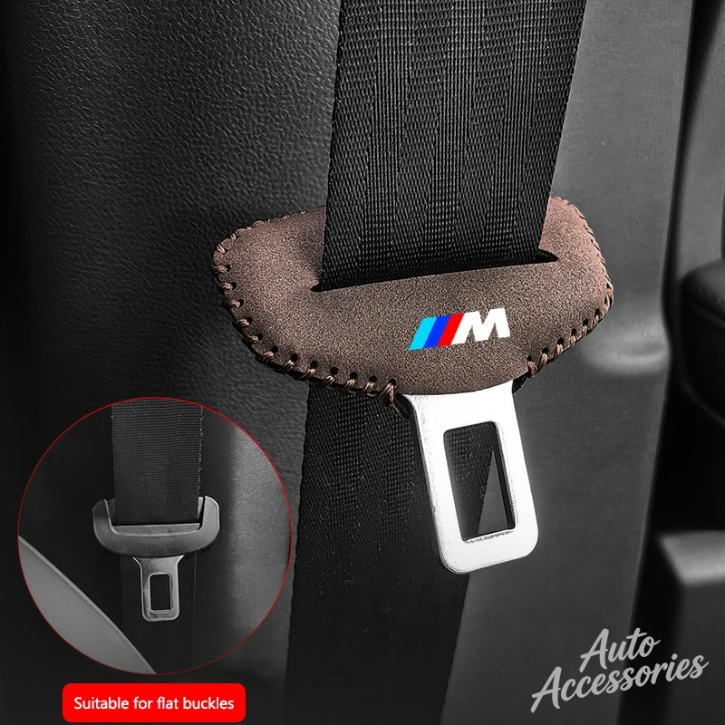 Car Seat Safety Belt Lock Buckle Protection Cover Suede Accessories For BMW M Sport M2 M3 M4 M5 M6 E46 E90 E60 E39 E36 F20 X3 X6 - view 3
