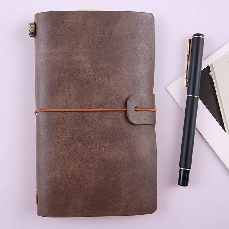 A6 Leather Notebook Handmade Vintage Cowhide Diary Journal Sketchbook Planner Airplane Travel Notebook Cover