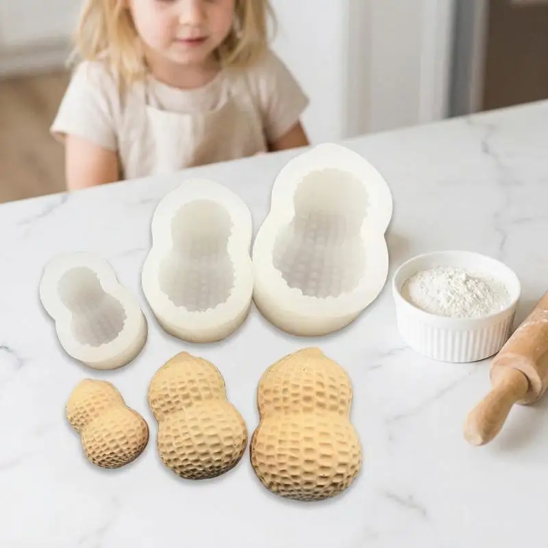 Heat Resistant Peanut Cake Silicone Mold Nut Shaped Chocolate Dessert Baking Form for Candle and Sweets Crafting