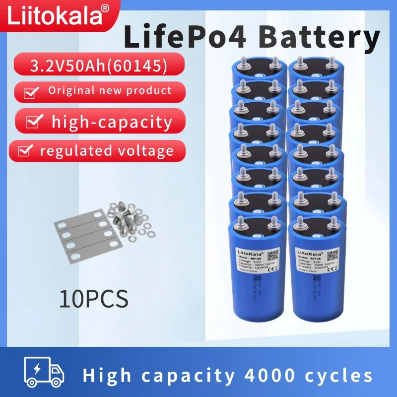 10 قطعة LiitoKala LifePo4 بطارية 3.2 فولت 50A 3C عالية استنزاف DIY بها بنفسك 12 فولت 24 فولت الشمسية العاكس مركبة كهربية مدرب عربة جولف