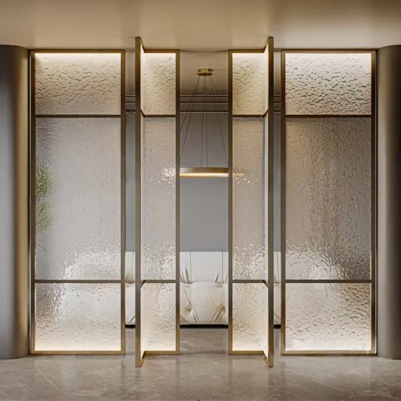 custom.Modern Stainless Steel Room Divider Partition with Screen Tray Cabinet-Waterproof Durable Easy Installation