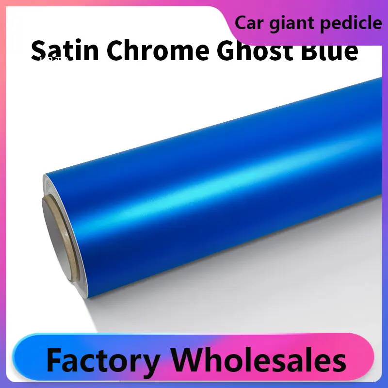 

Highest quality Satin Ghost Blue Vinyl Wrap film wrapping bright 1.52*18m quality Warranty covering voice (PET Liner )