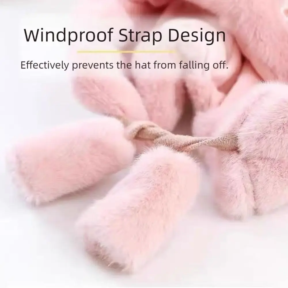 

Fashion Winter Hat Cartoon Bear Thickened Beanie Cap Coldproof Keep Warm Ear Protection Hat for Children