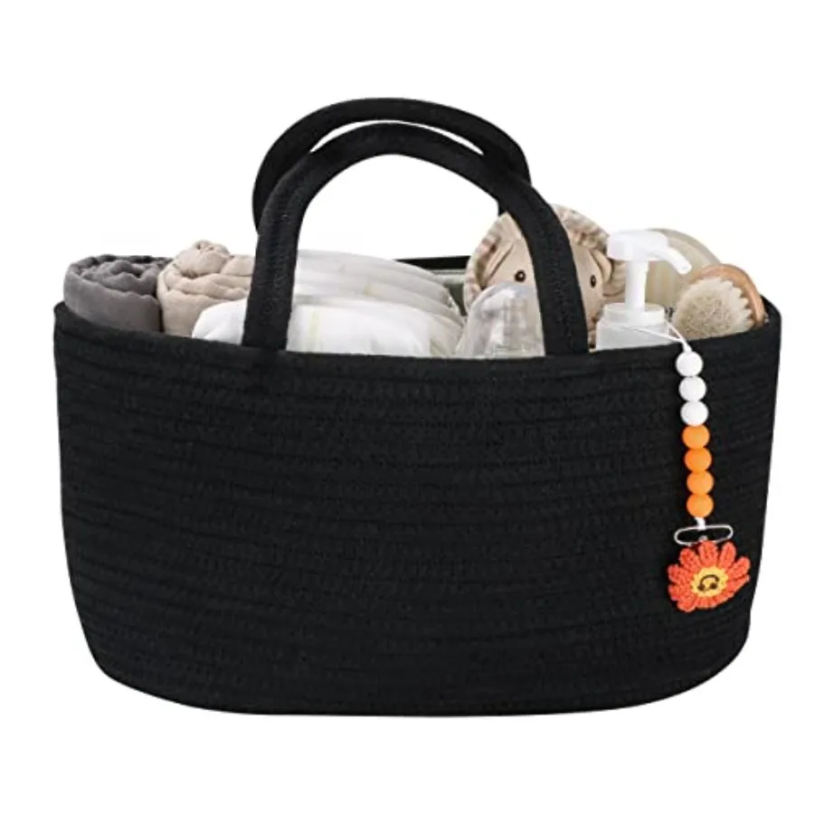 Cotton Rope Baby Diaper Caddy Organizer Tote
