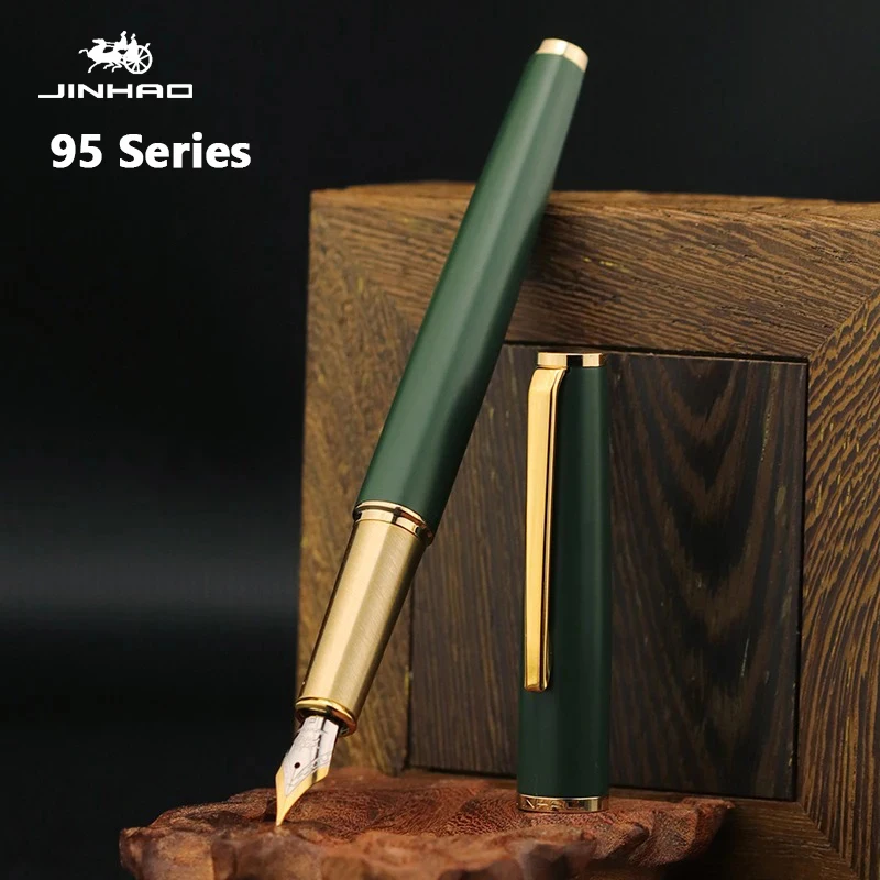 Jinhao 95 Fountain Pen Luxury Retro Design M/F/EF Fine Nib Metal Elegant Clip Writing Pens Office School Supplies Stationery