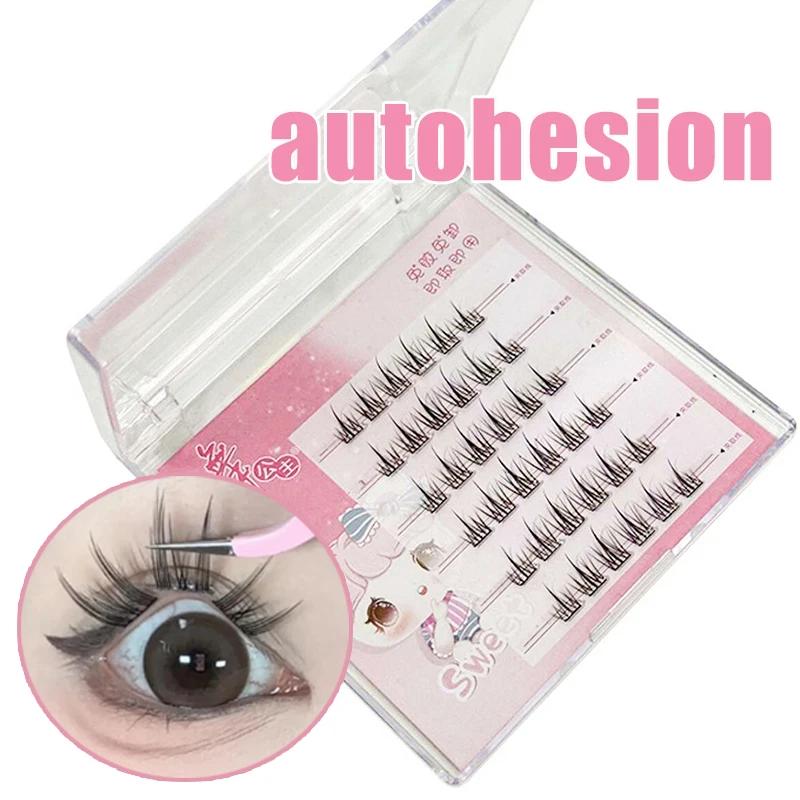 6 Rows No Glue Needed Self Adhesive Cluster False Lashes Reusable Natural Soft DIY Individual Eyelashes Makeup Eyelash Extension