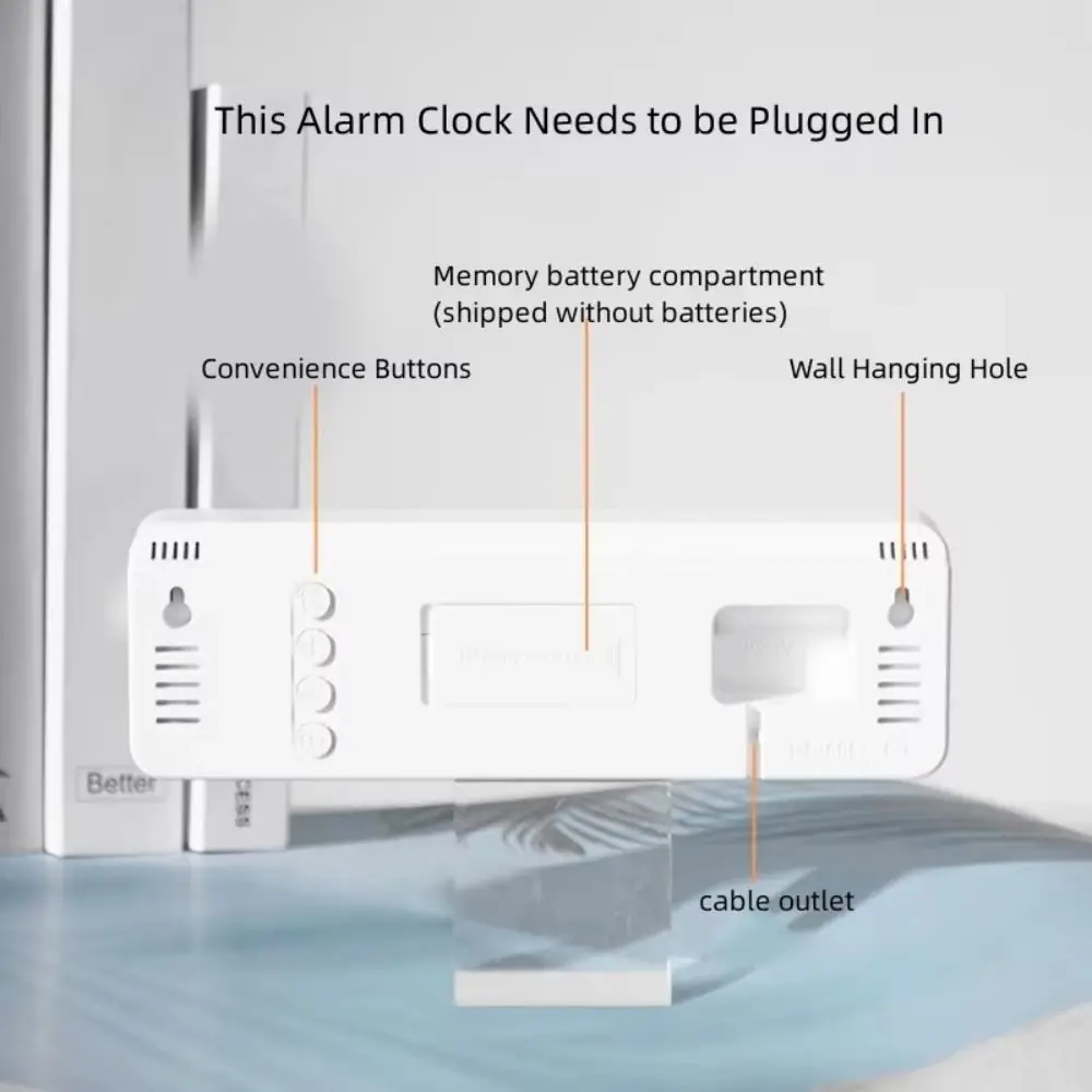 

Adjustable Brightness Large Digital Wall Clock 12/24Hr Format Hanging/Stand Dual Control Table Clock Time