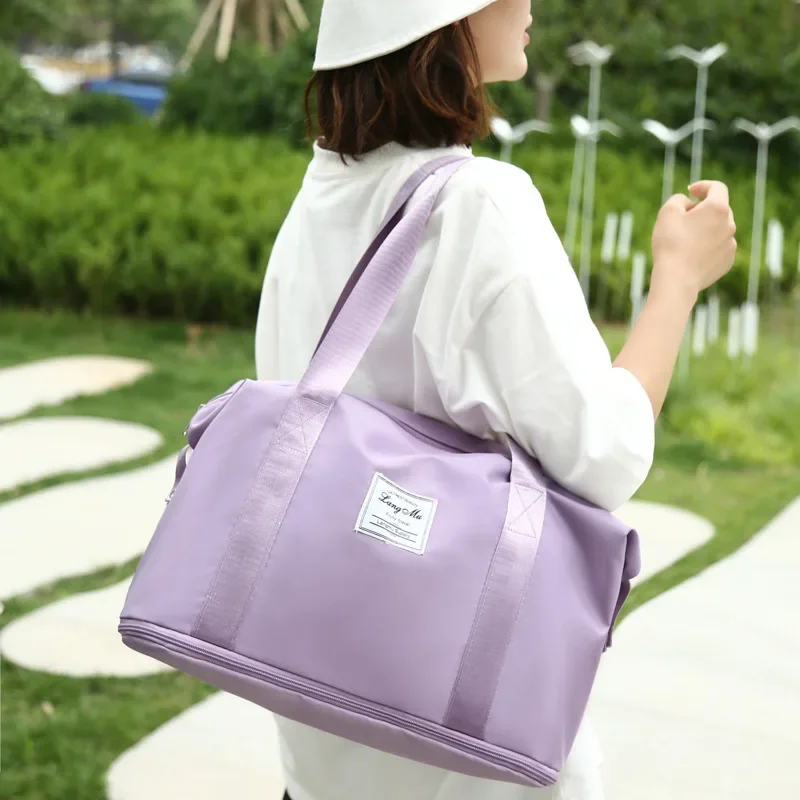 Bolsa de viaje de nailon para mujer, bolsa de lona impermeable para Yoga, deportes, Fitness, gimnasio, almacenamiento de gran capacidad, equipaje