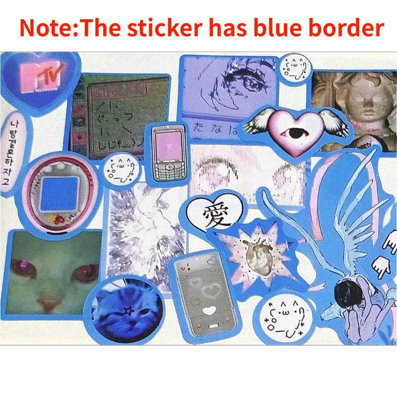 8Pcs Retro Y2K Stickers DIY Handbook Phone Case Collage Material Deco Sticker Aesthetic Scrapbooking Planner Journaling