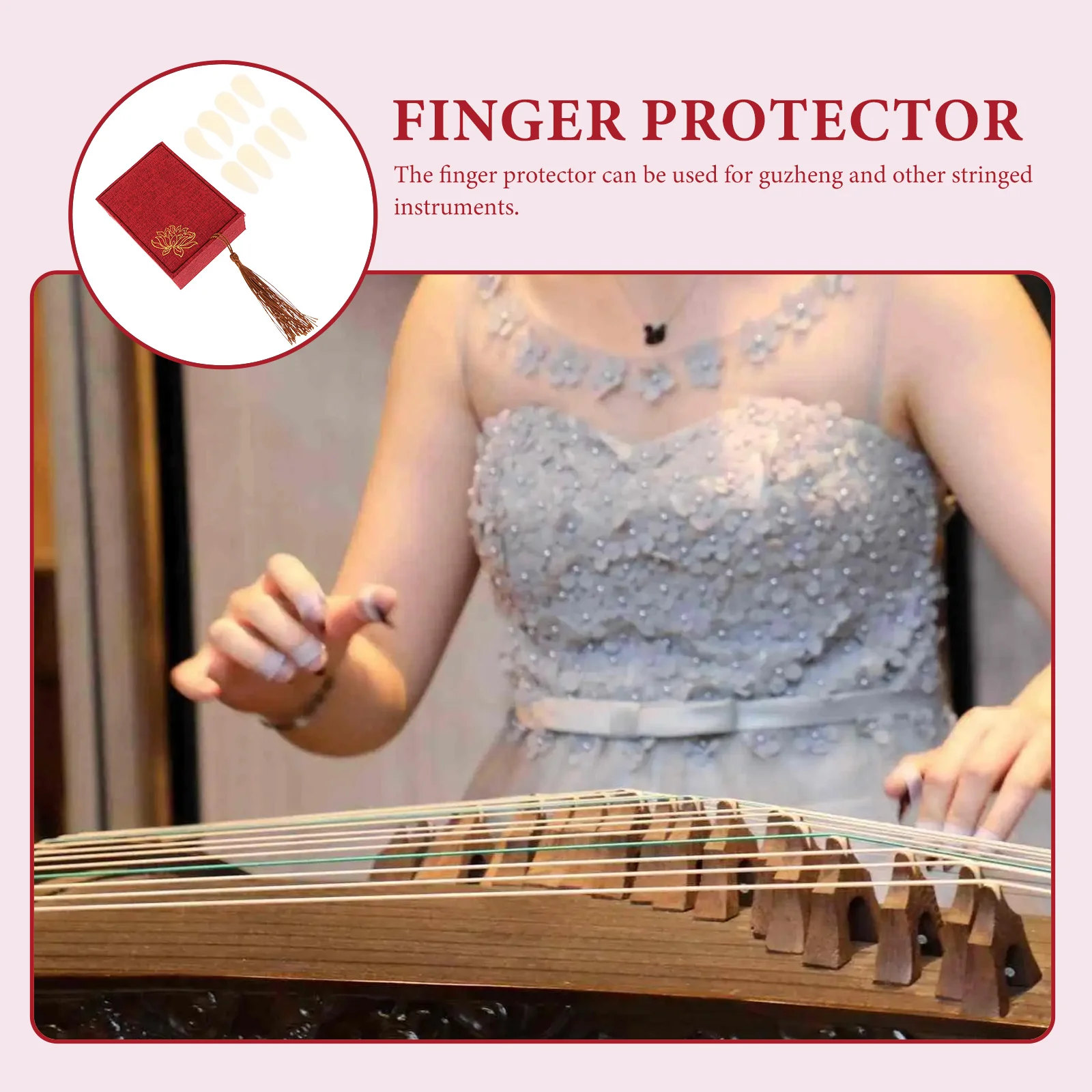 

Guzheng Nails Accessories 3PCS Finger Protectors False Practice Nylon Material for Guzheng Nail Covers Covers