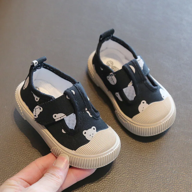 кроссовки детские Spring Autumn Canvas Shoes Baby Shoe Cartoon Soft Sole Walking Shoes Boys Girls Children Shoe Tenis Zapatillas