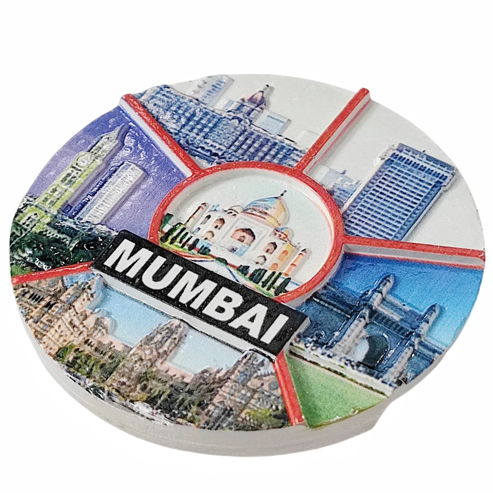 ثلاثية الأبعاد مومباي الهند مغناطيس الثلاجة هدية تذكارية الراتنج الثلاجة المغناطيسي ملصق جمع ديكور المنزل #4