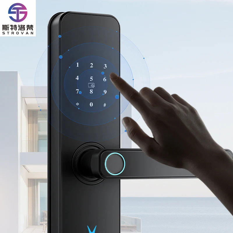 Mini Smart Lock for Outdoor Luxury Hotels Fingerprint Door Lock Compatible with Glass Aluminum Wood Steel Doors