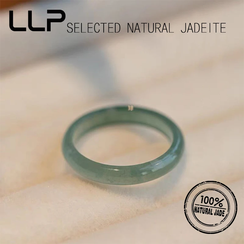 Women's Genuine Natural Jade Blue Water Ring