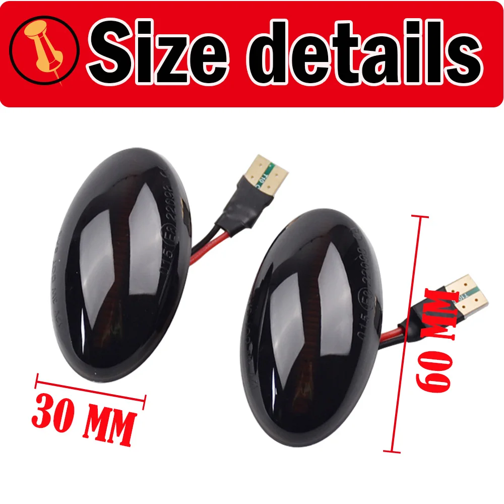 2x Dynamic LED Side Marker Light Flowing Side Repeater Lamp Error Free Panel Lamp For BMW for MINI Cooper R50 R52 R53 2002-2008