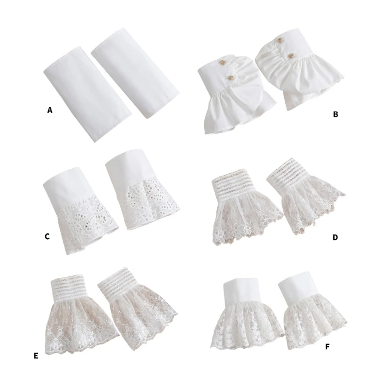 Lace Cuffs Decorative Sleeves for Female Detachable False Sleeves Cuff Extension Trendy Clothing Accessories Arm Decors