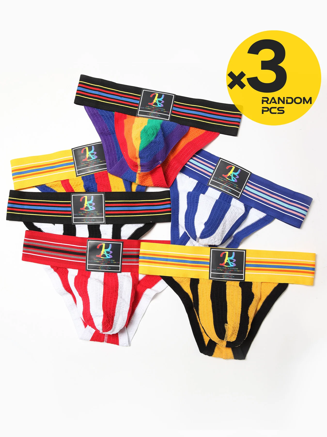 3/4 PCS Summer Hot Item Men's Briefs High Fork Triangle Pants Cotton Fabric Bikini Sea Blue Striped Elastic Band Underwear
