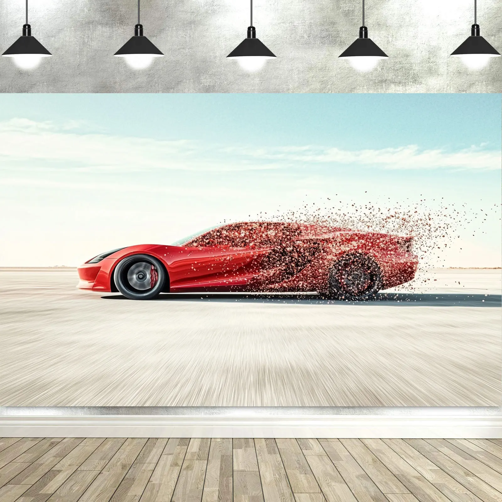 Speeding Car Backdrop Party Decorations Birthday Cartoon Photography Background Photo Studio Props Banner Tablecloth