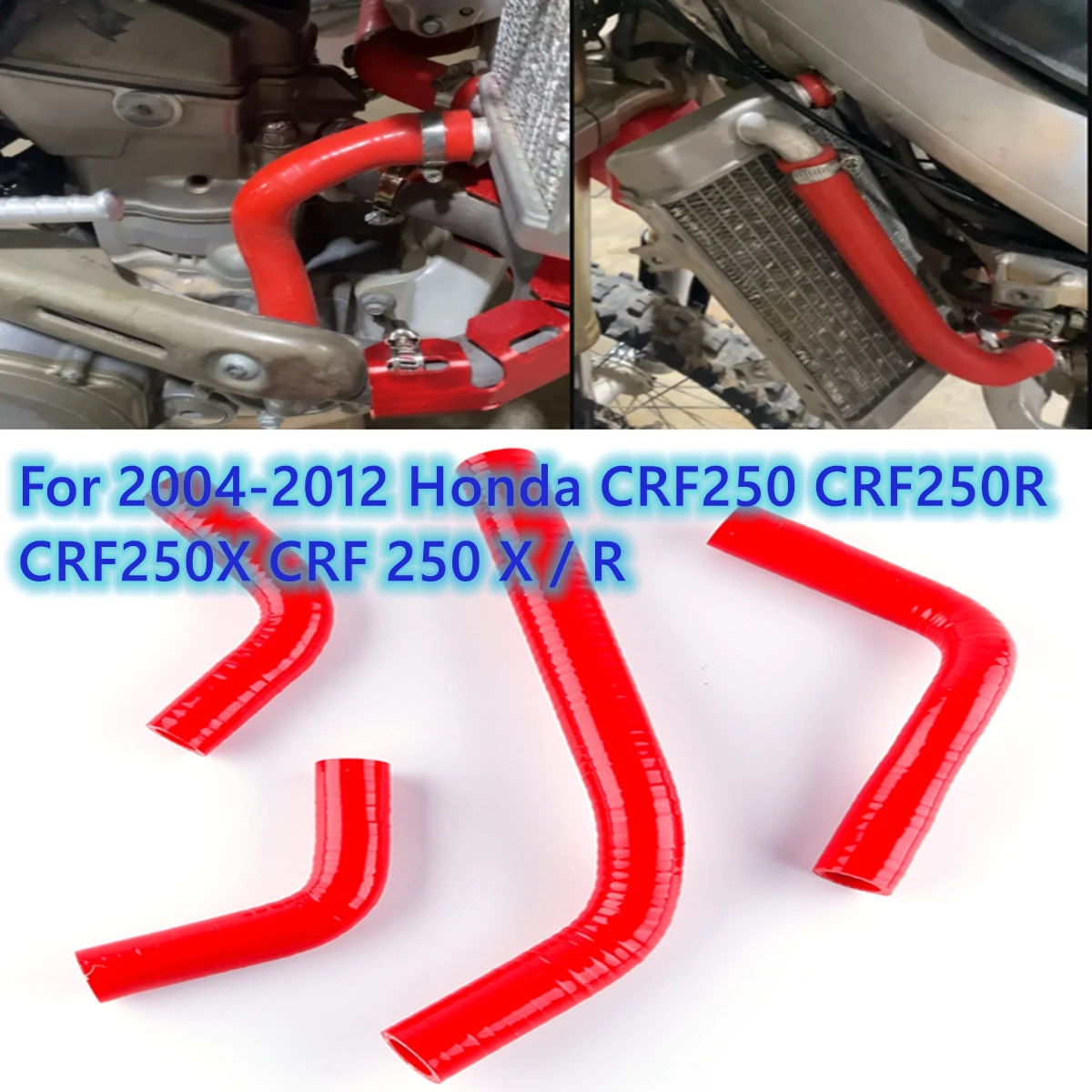 

For 2004-2012 Honda CRF250 CRF250R CRF250X CRF 250 X / R Silicone Radiator Hoses Kit 2005 2006 2007 2008 Piping 4Pcs 10 Colors