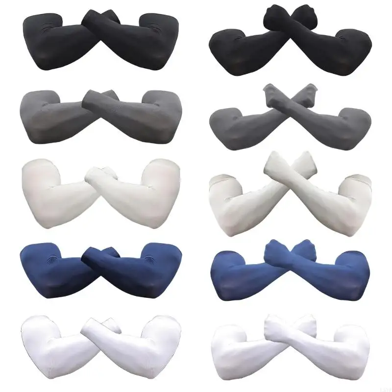 L5YF Cooling Arm Sleeves for Men Sun Protective Cooling Sleeves Arm Cover Ice Silk Armwear for Outdoor Sport Cycling Fishing