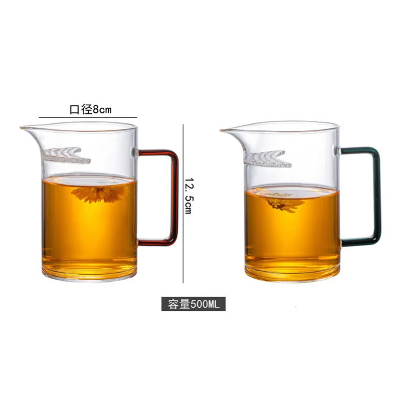 High Borosilicate Glass Tea Pitcher Fair Cup Clear Chahai Chinese Tea Divider Tea Maker Pot with Filter Kungfu Tea Set Teaware